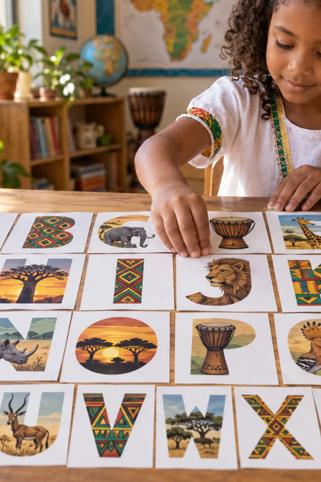 Alfabeto Africano para Imprimir - Depois