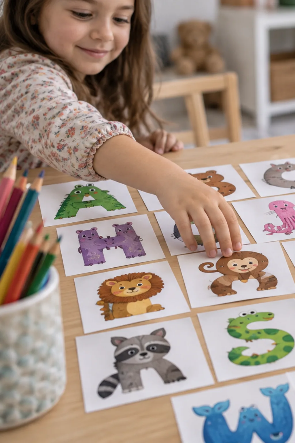 Alfabeto de Desenhos Animados para Imprimir - Depois