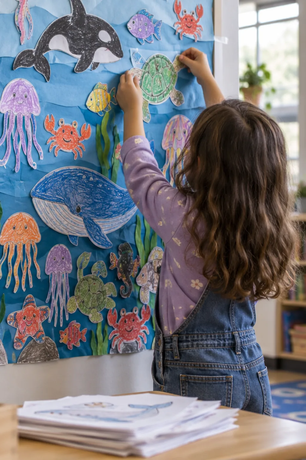 Atividades de Animais Marinhos para Colorir - Depois