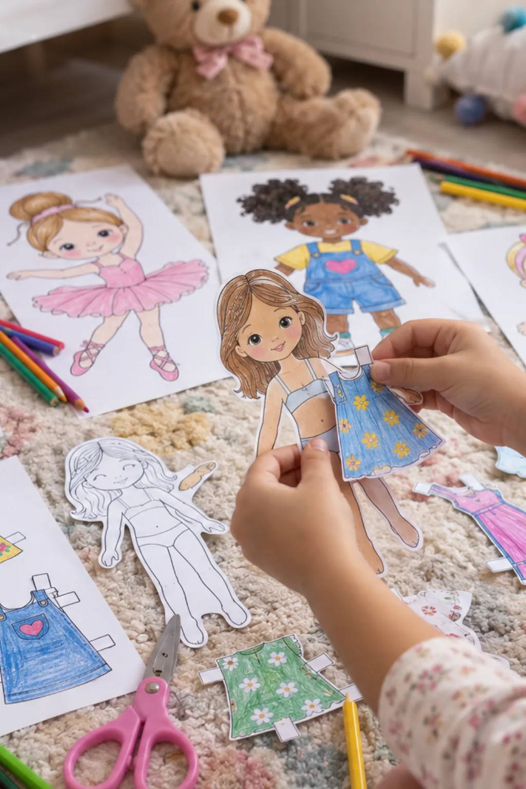 Atividades de Bonecas para Colorir - Depois