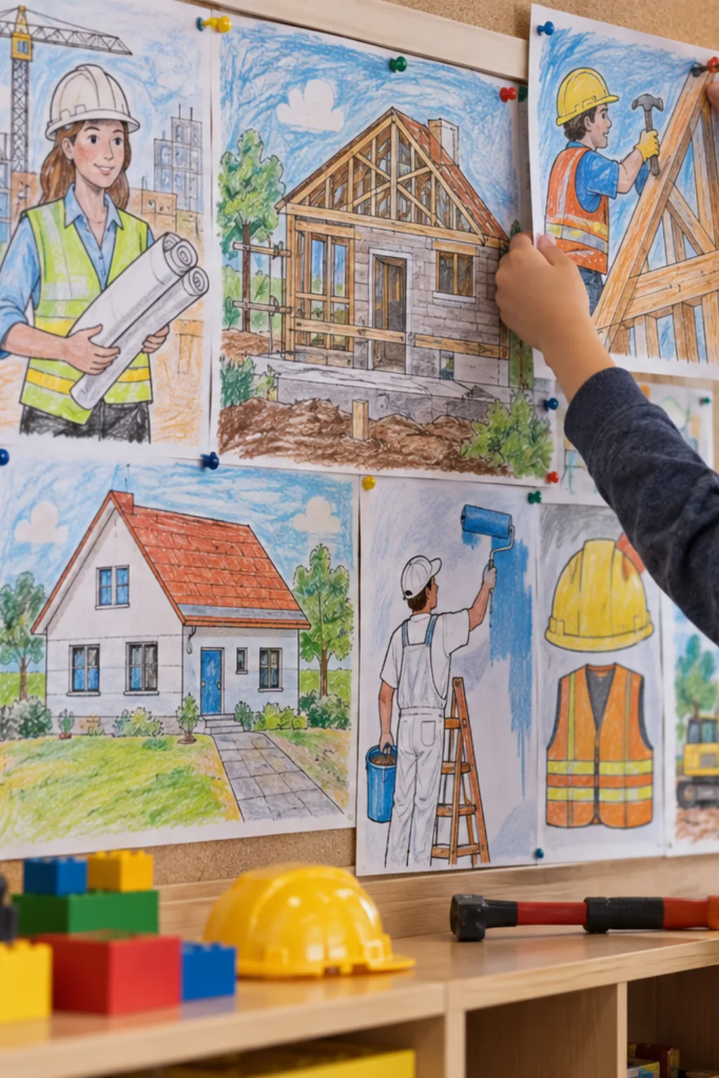 Atividades de Construção Civil para Colorir - Depois