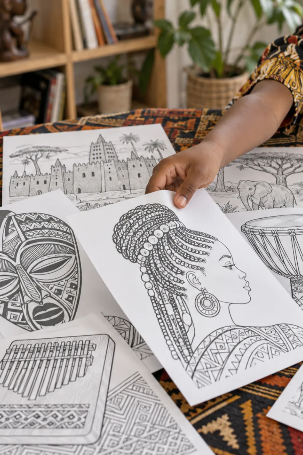 Atividades de Cultura Africana para Colorir - Depois
