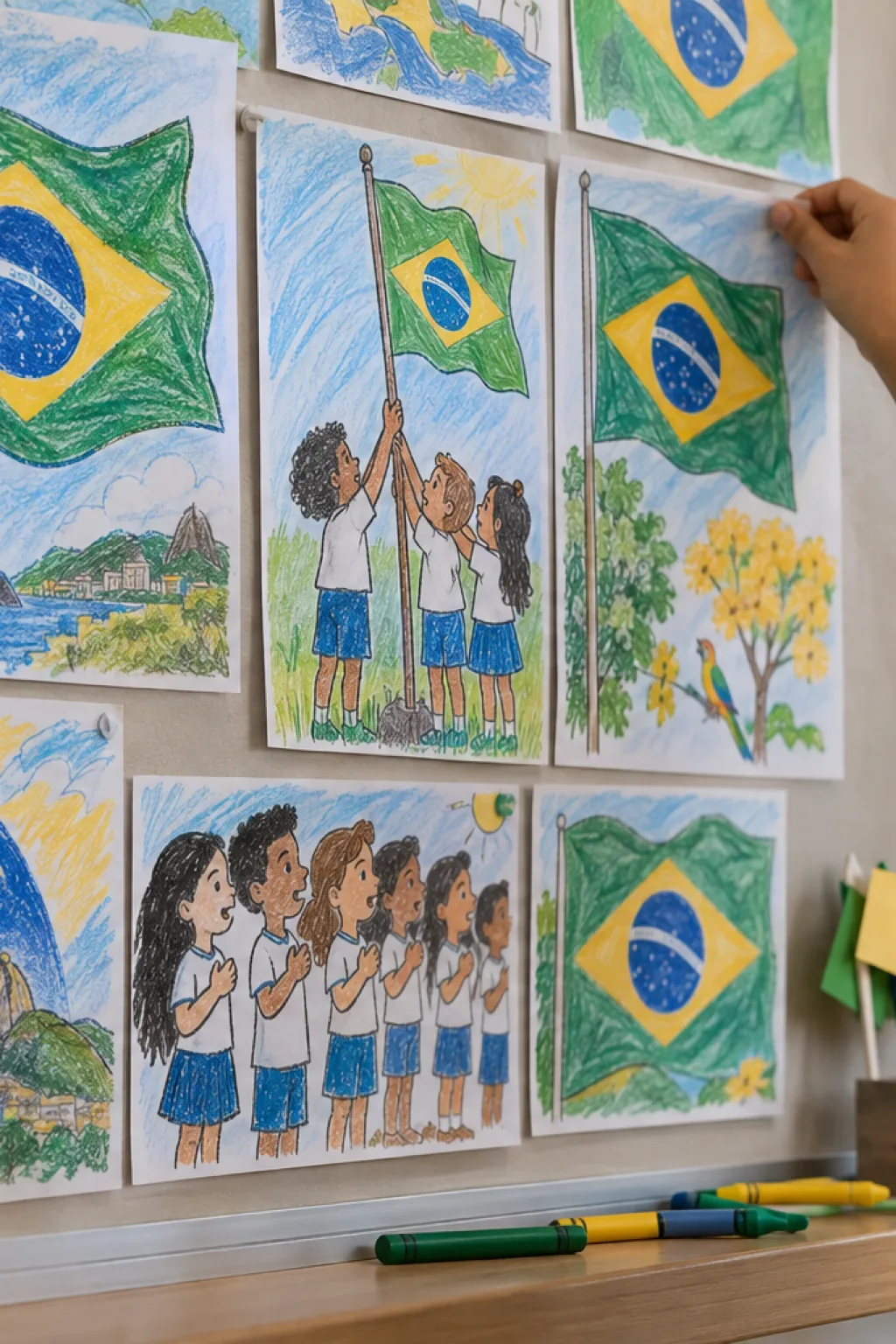 Atividades do Dia da Bandeira para Colorir - Depois