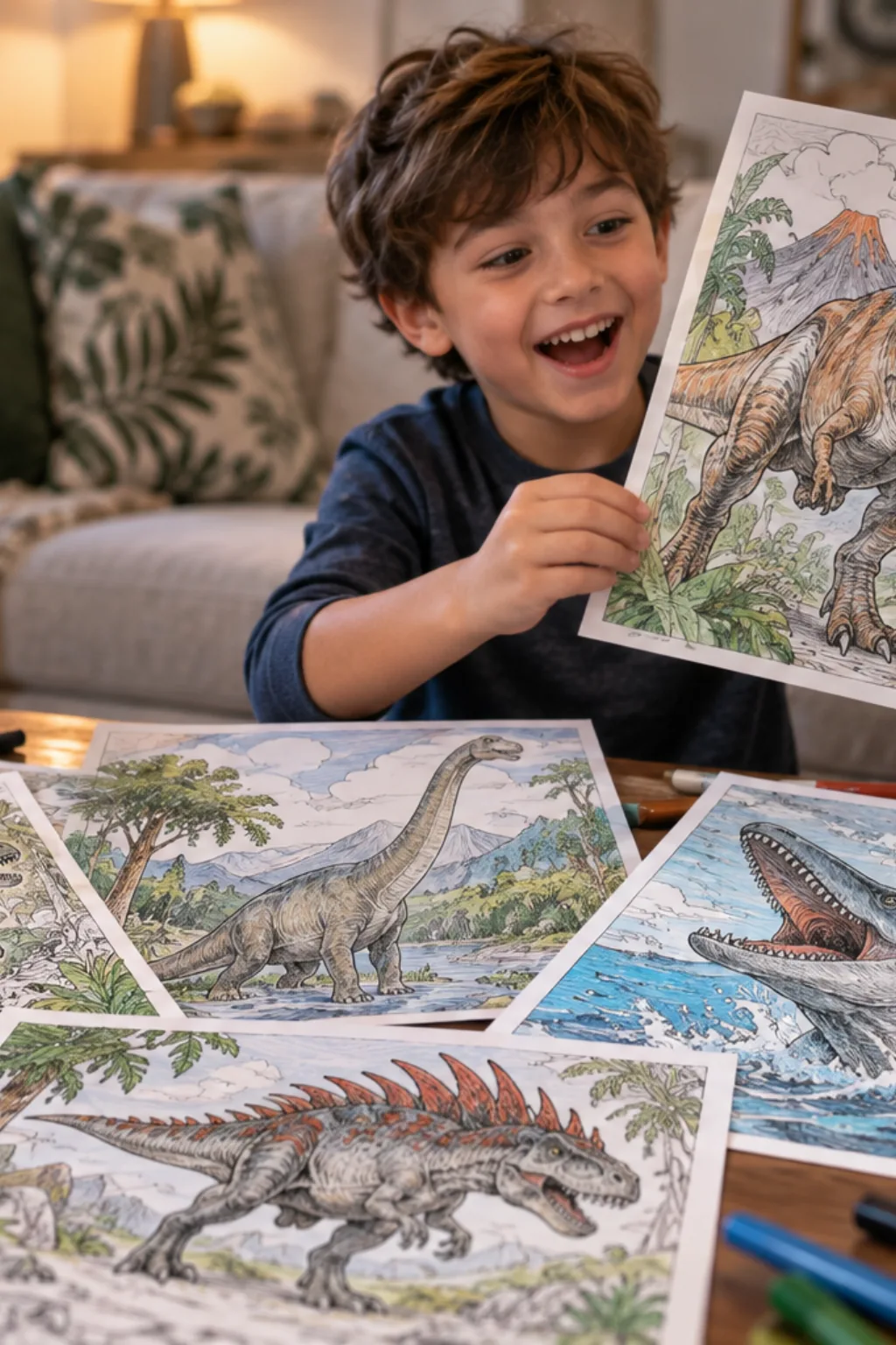 Atividades de Dinossauros do Jurassic World para Colorir - Depois