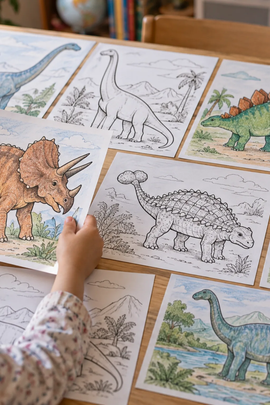 Atividades de Dinossauros Herbívoros para Colorir - Depois