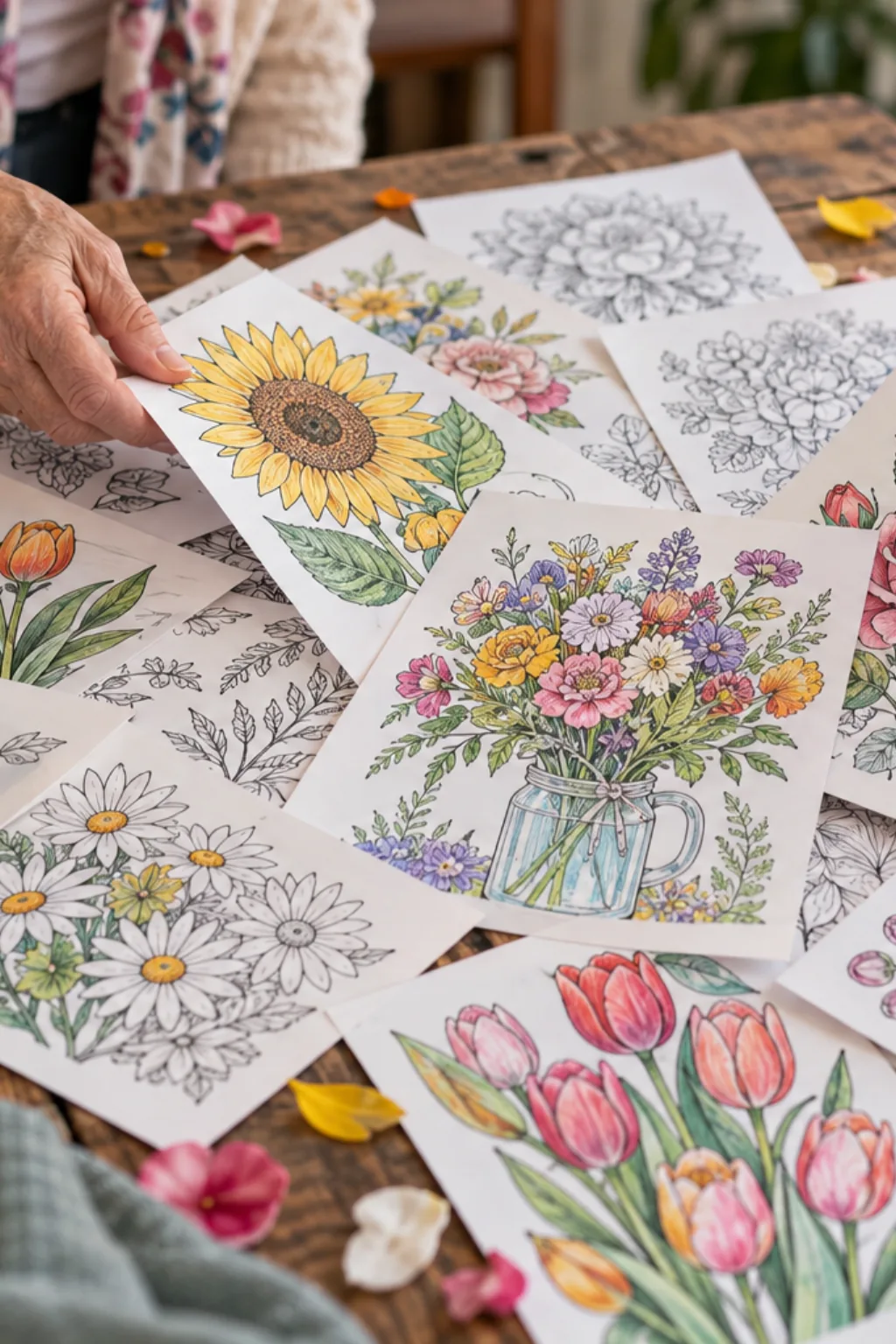 Atividades de Flores para Colorir - Depois