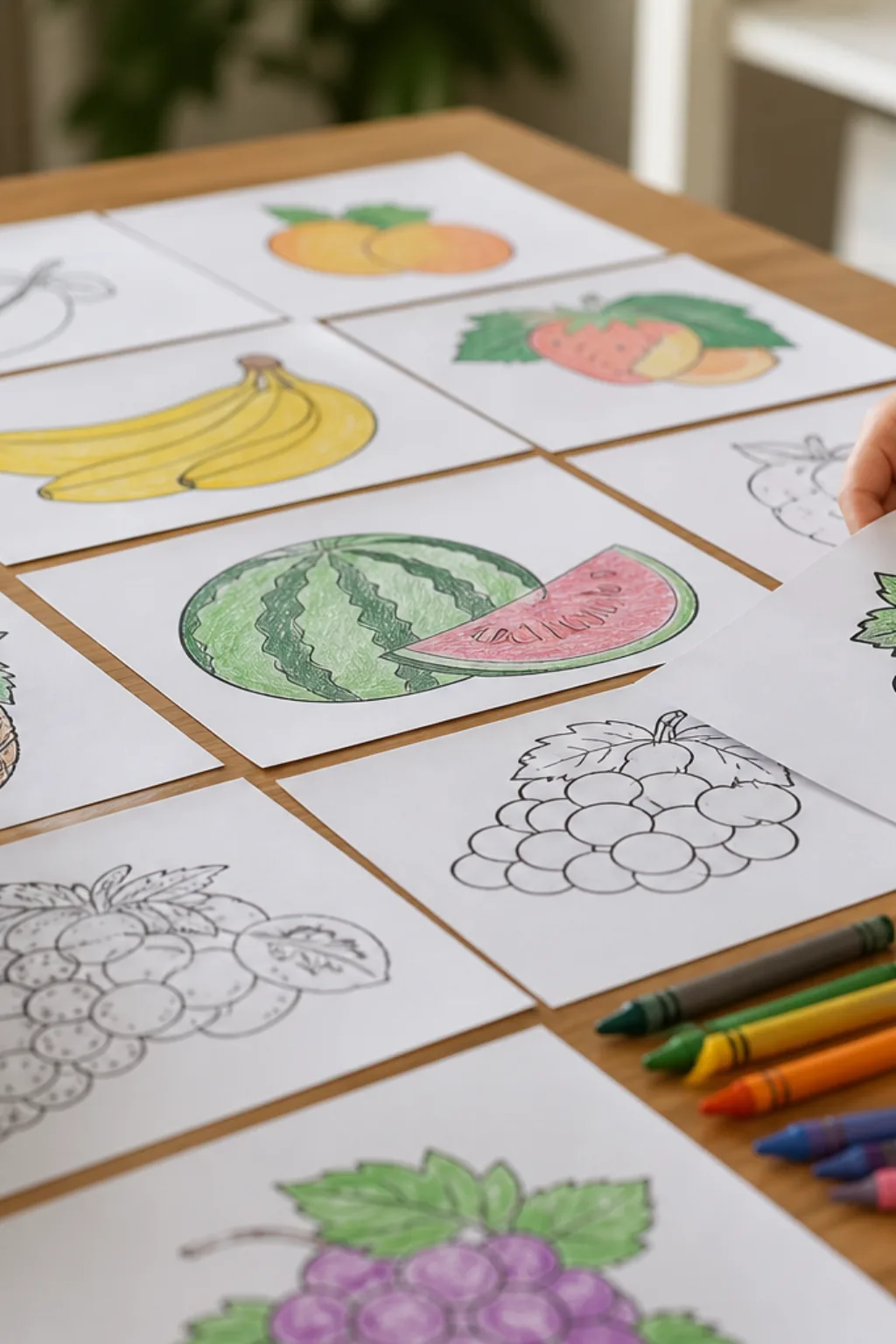 Atividades de Frutas para Colorir - Depois