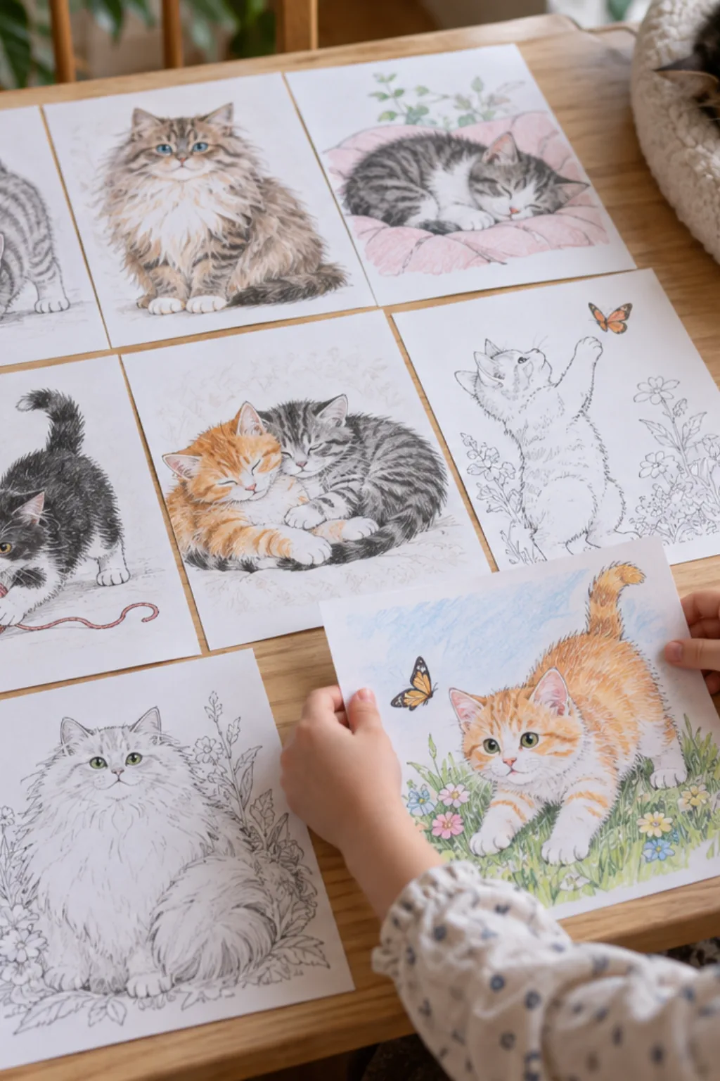 Atividades de Gatos para Colorir - Depois