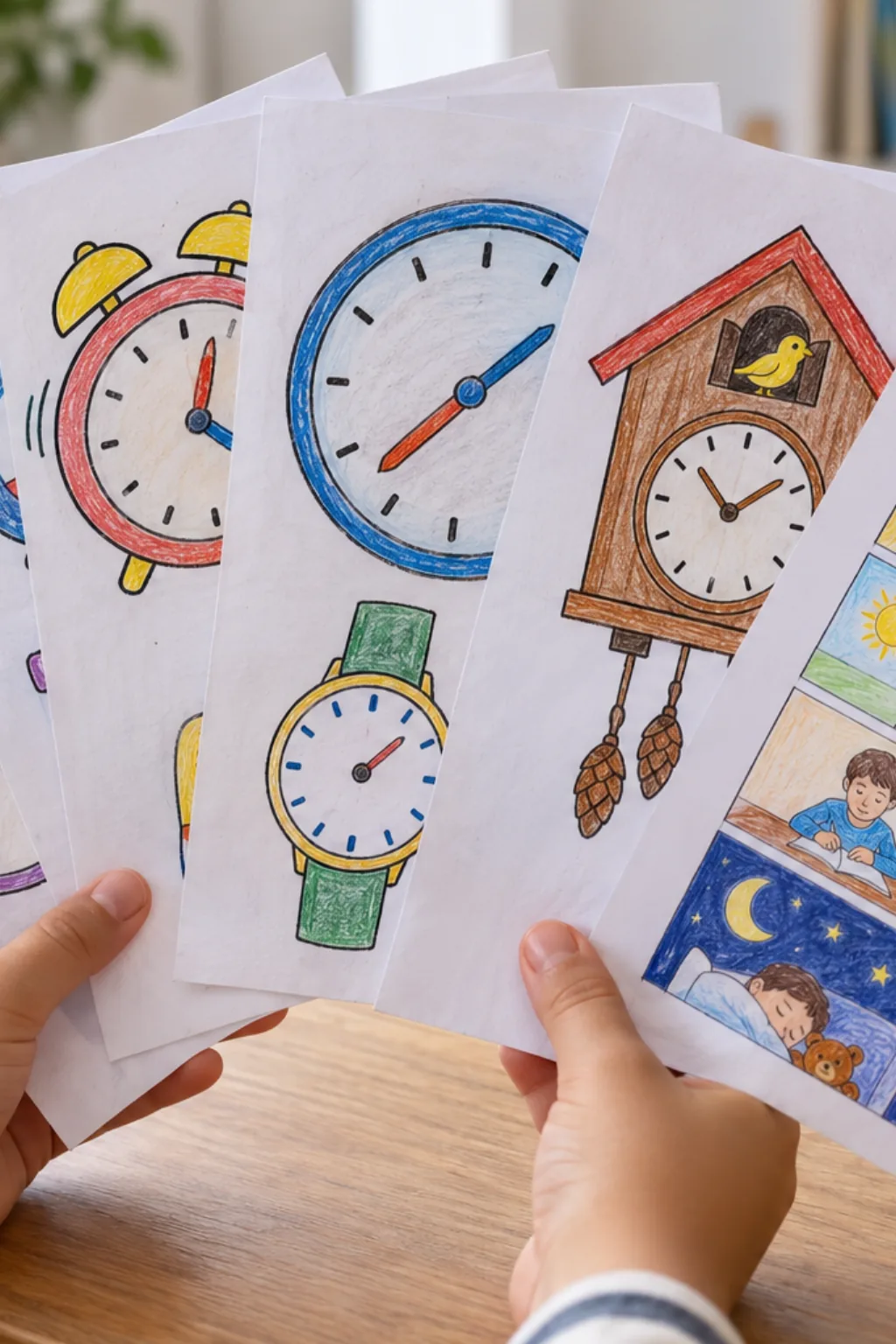 Atividades de Horas para Colorir - Depois