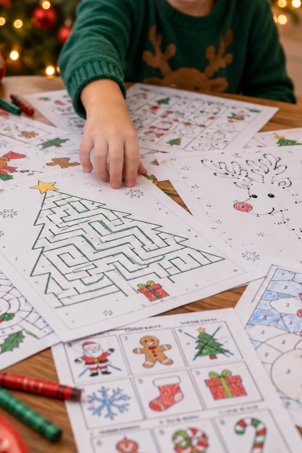 Atividades de Jogos de Natal para Colorir - Depois