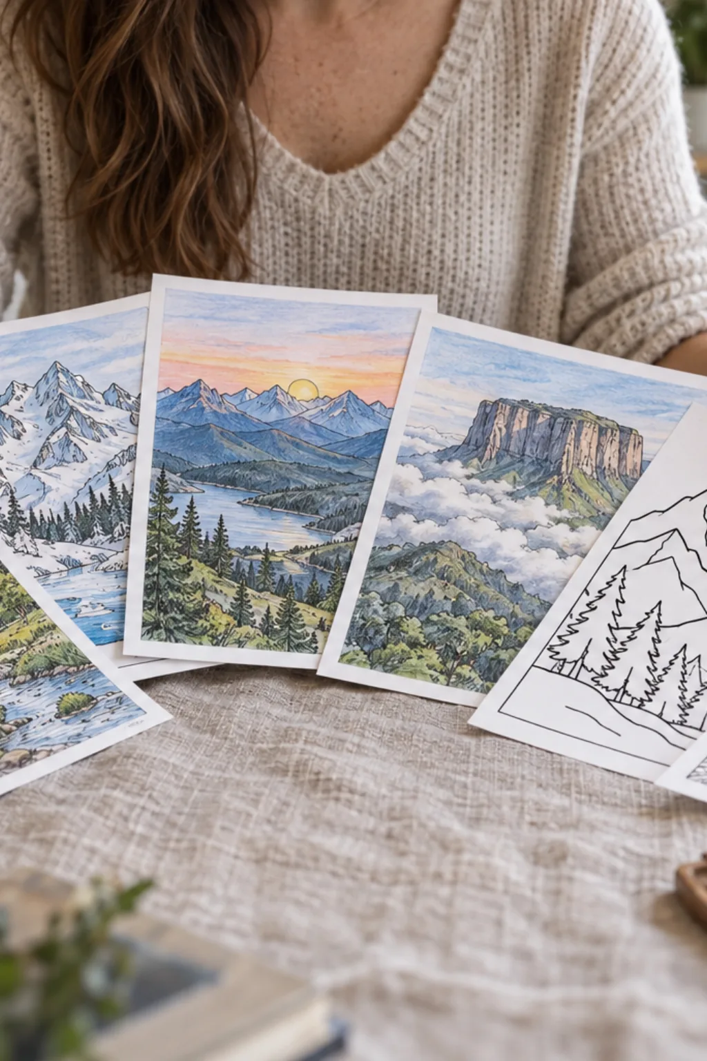 Atividades de Montanhas para Colorir - Depois