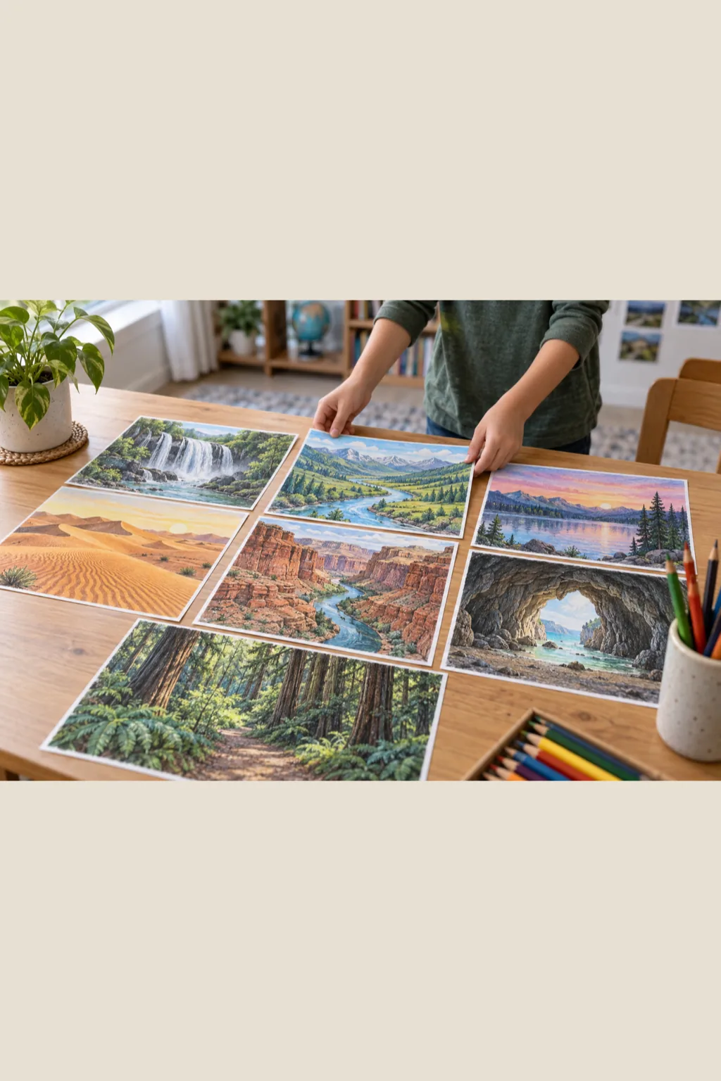 Atividades de Paisagens Naturais para Colorir - Depois