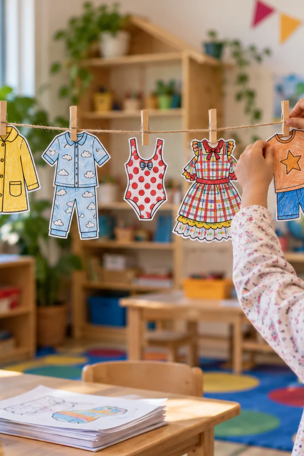 Atividades de Roupas para Colorir - Depois