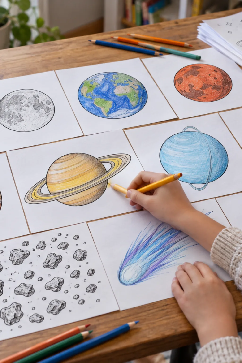 Atividades do Sistema Solar para Colorir - Depois