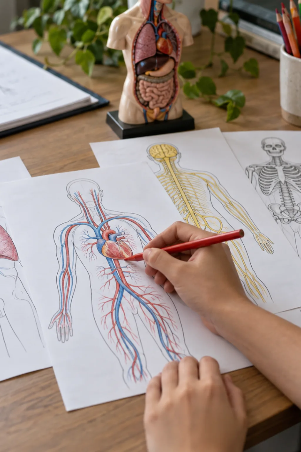 Atividades de Sistemas do Corpo Humano para Colorir - Depois