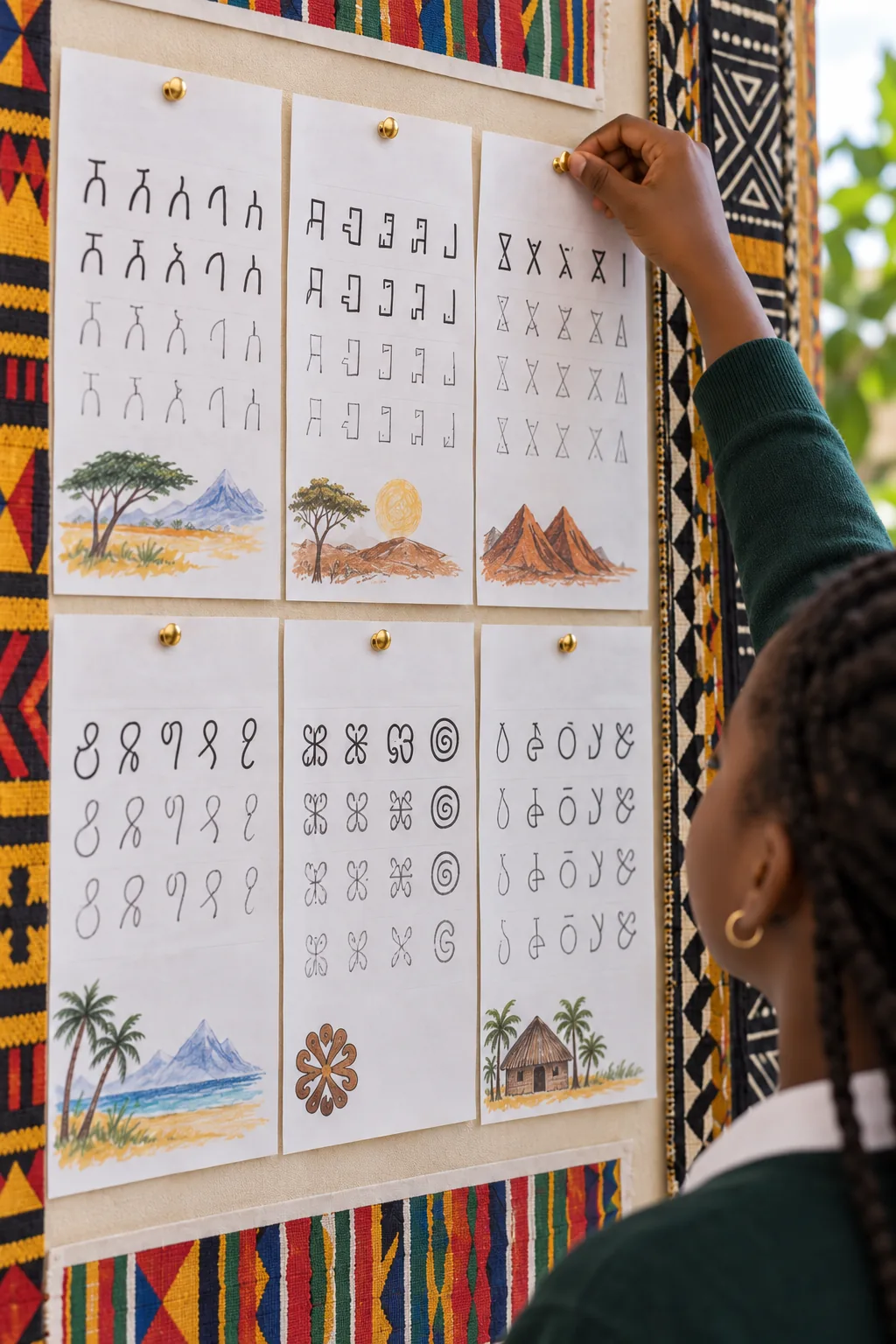 Caligrafia de Alfabetos Africanos para Imprimir - Depois