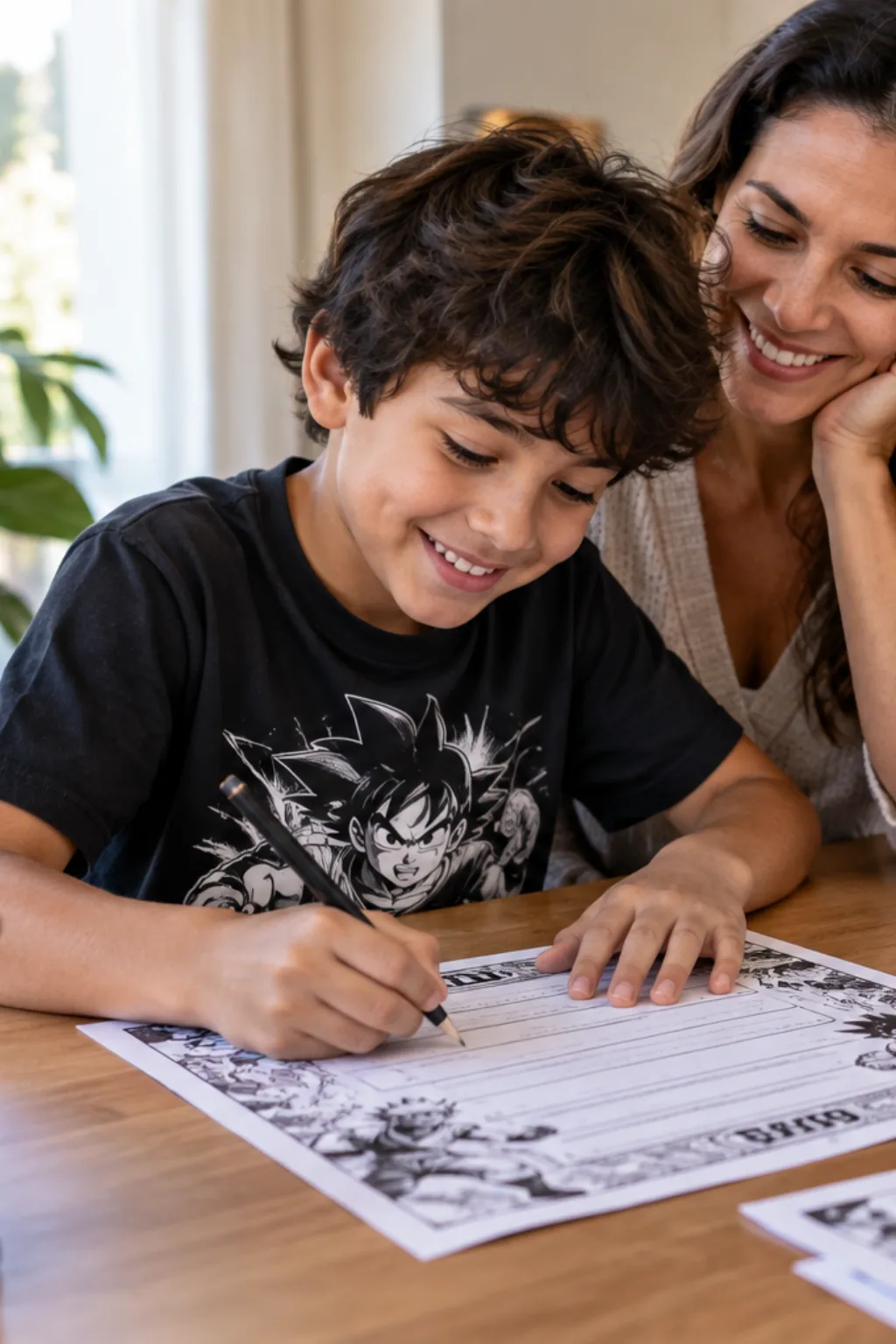 caligrafia para imprimir — exemplo criado na Desenhos pra Colorir