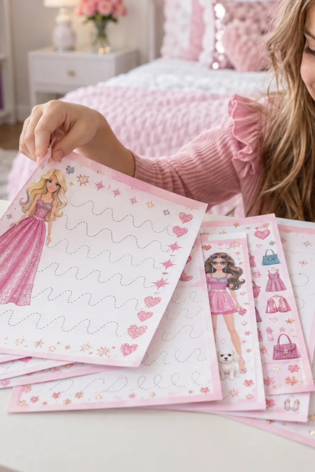 Caligrafia da Barbie para Imprimir - Depois
