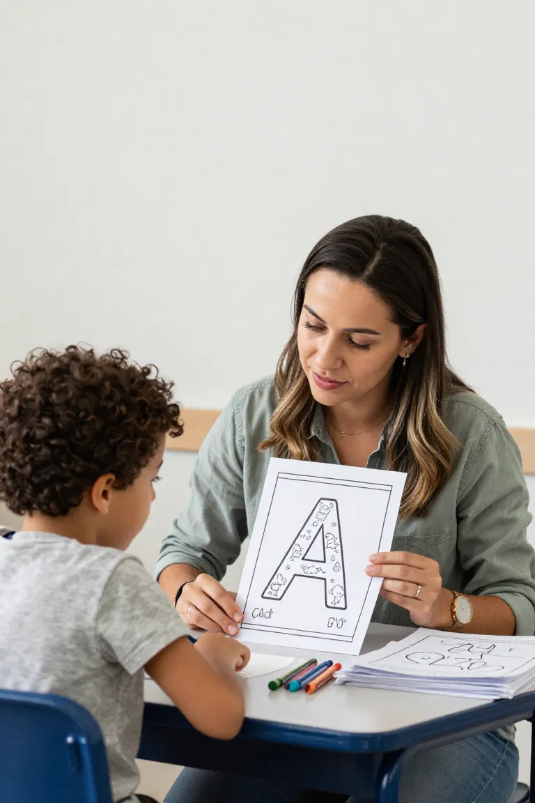 criar alfabeto para colorir — exemplo criado na Desenhos pra Colorir
