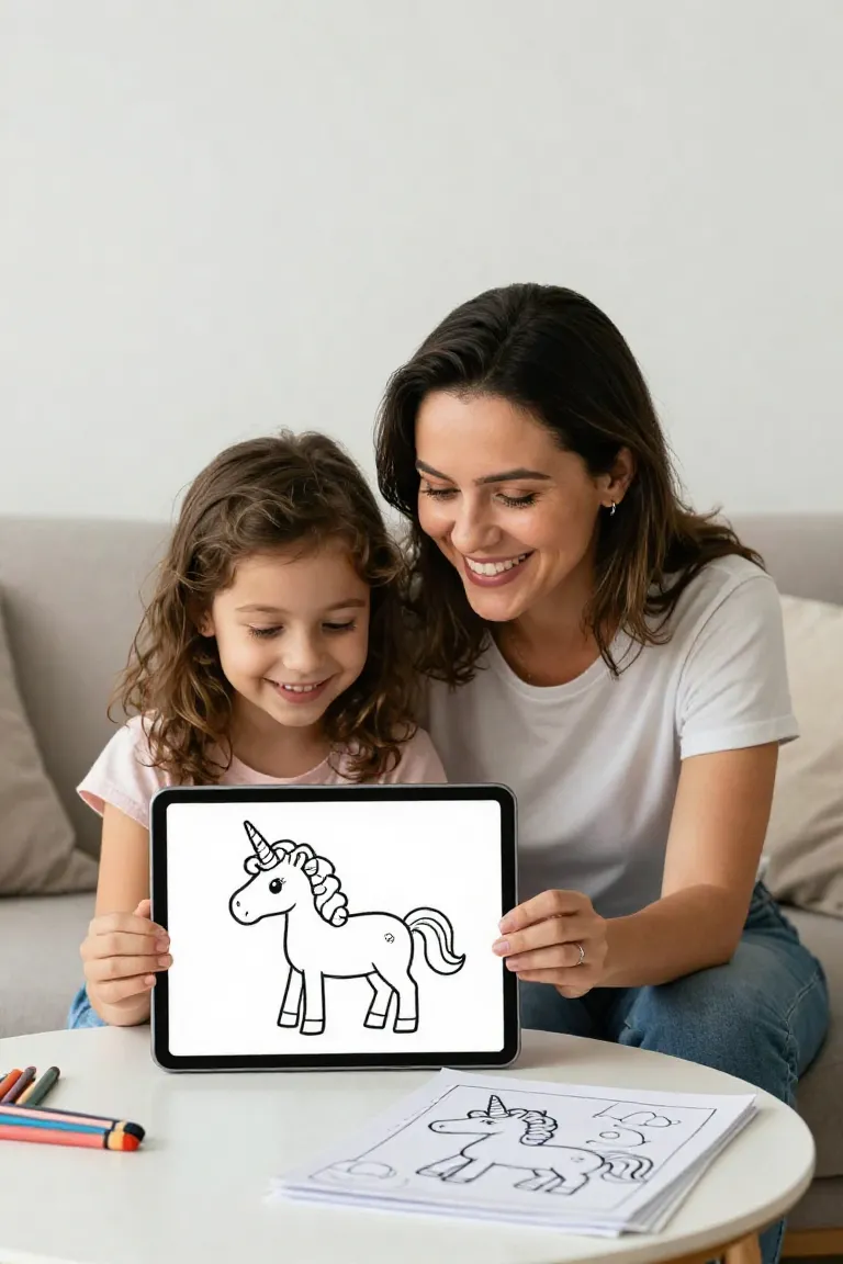criar desenho para colorir — exemplo criado na Desenhos pra Colorir