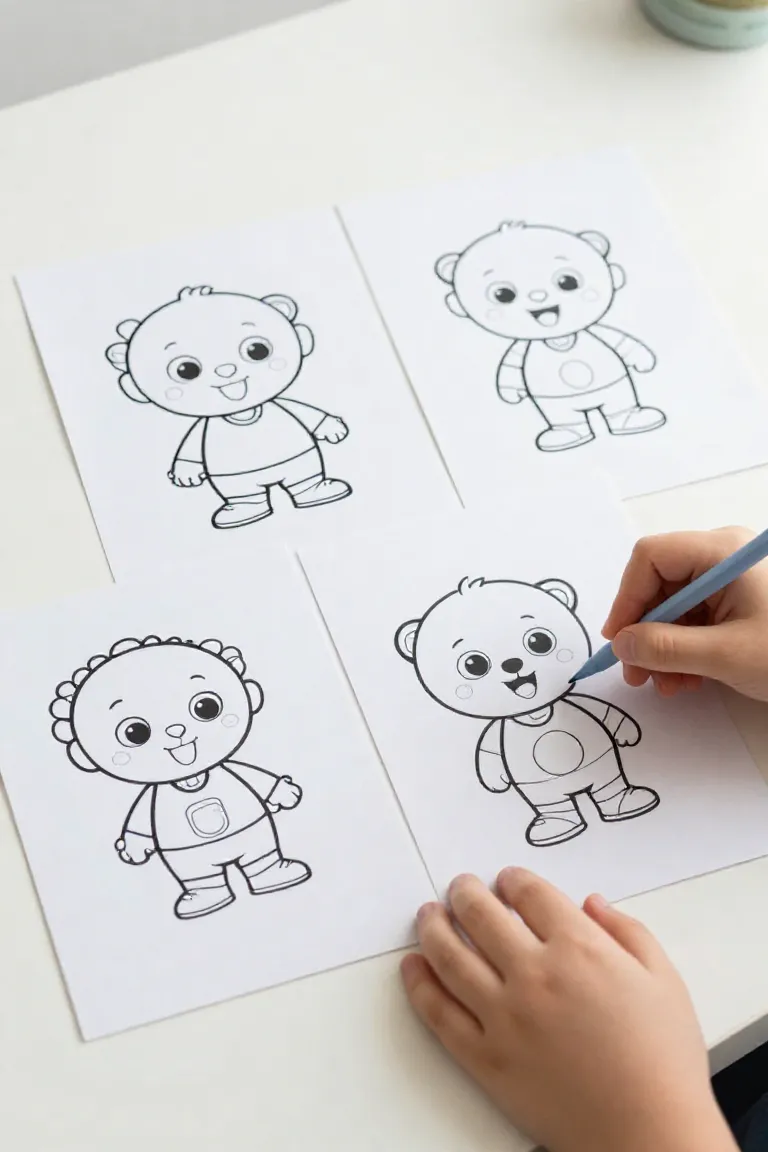 criar personagem para colorir — exemplo criado na Desenhos pra Colorir