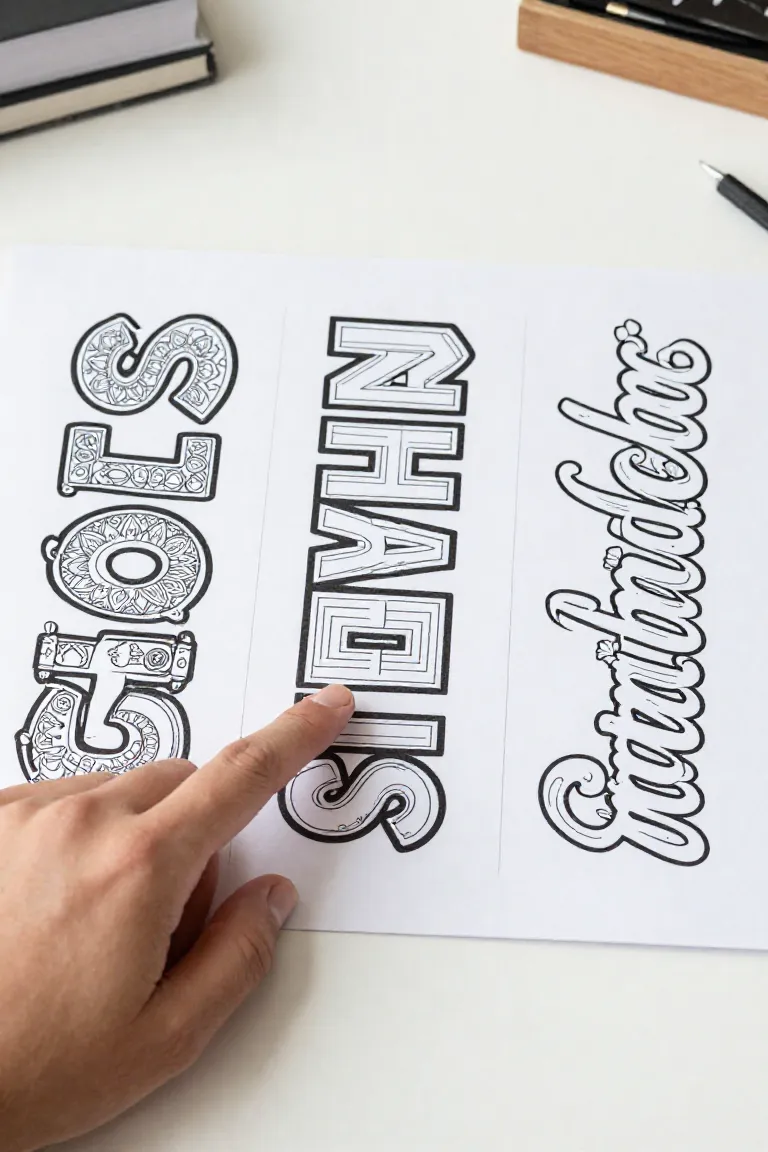 criar word art para colorir — exemplo criado na Desenhos pra Colorir