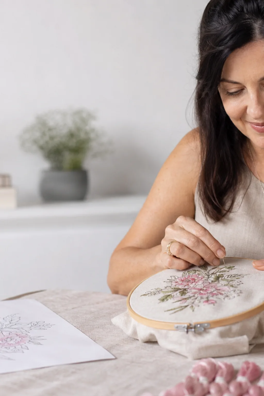 Desenhos de Flores para Bordar - Antes