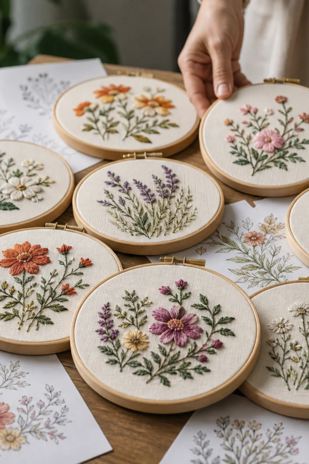 Desenhos de Flores para Bordar - Depois