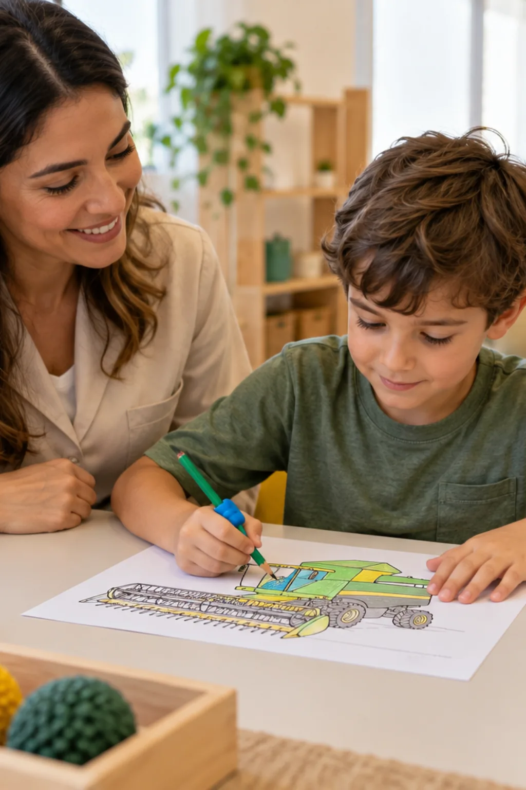 desenhos de colheitadeira para colorir — exemplo criado na Desenhos pra Colorir