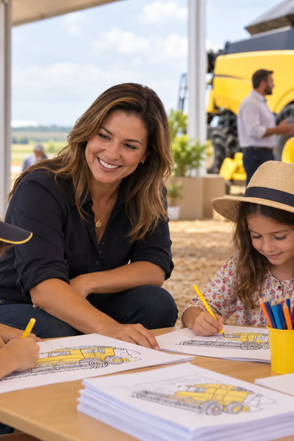 desenhos de colheitadeiras New Holland para colorir — exemplo criado na Desenhos pra Colorir