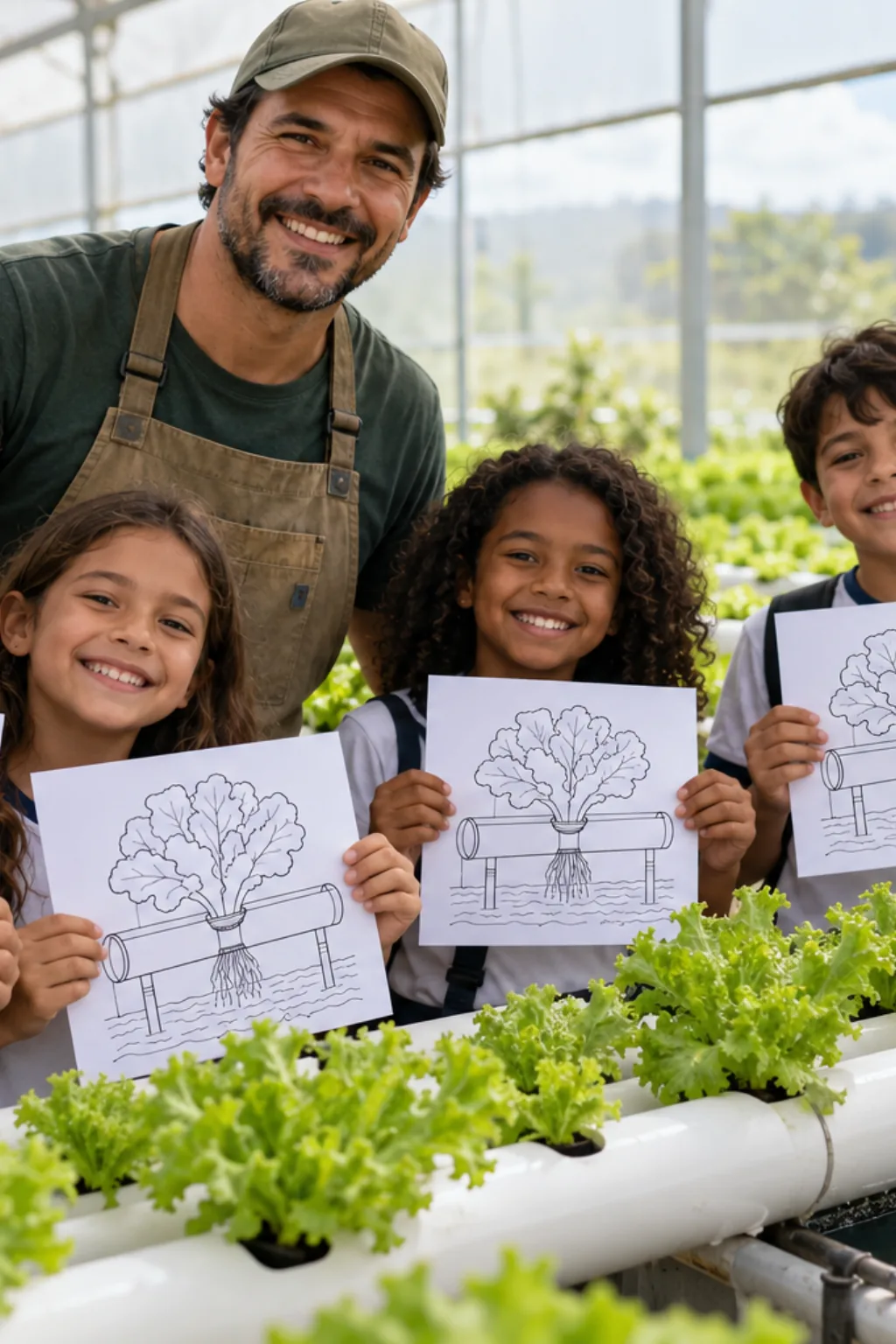desenhos de hidroponia para colorir — exemplo criado na Desenhos pra Colorir