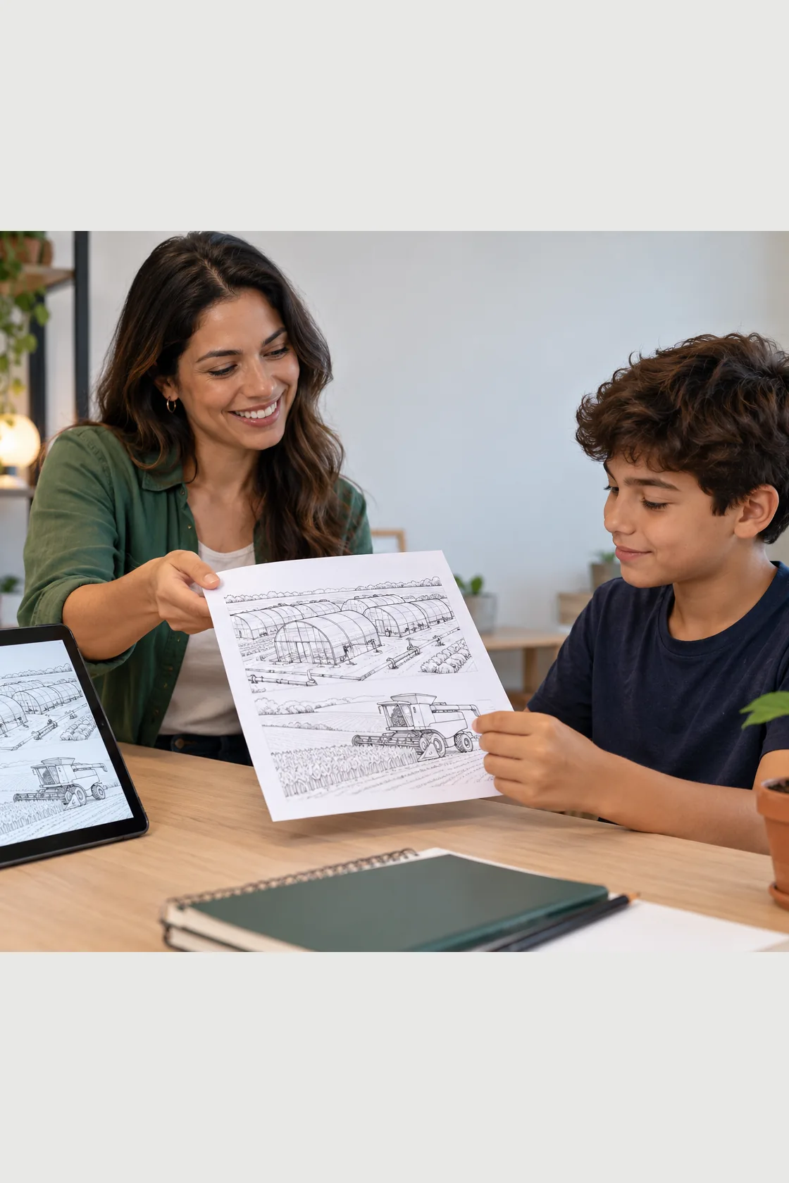 desenhos de agricultura intensiva para colorir — exemplo criado na Desenhos pra Colorir