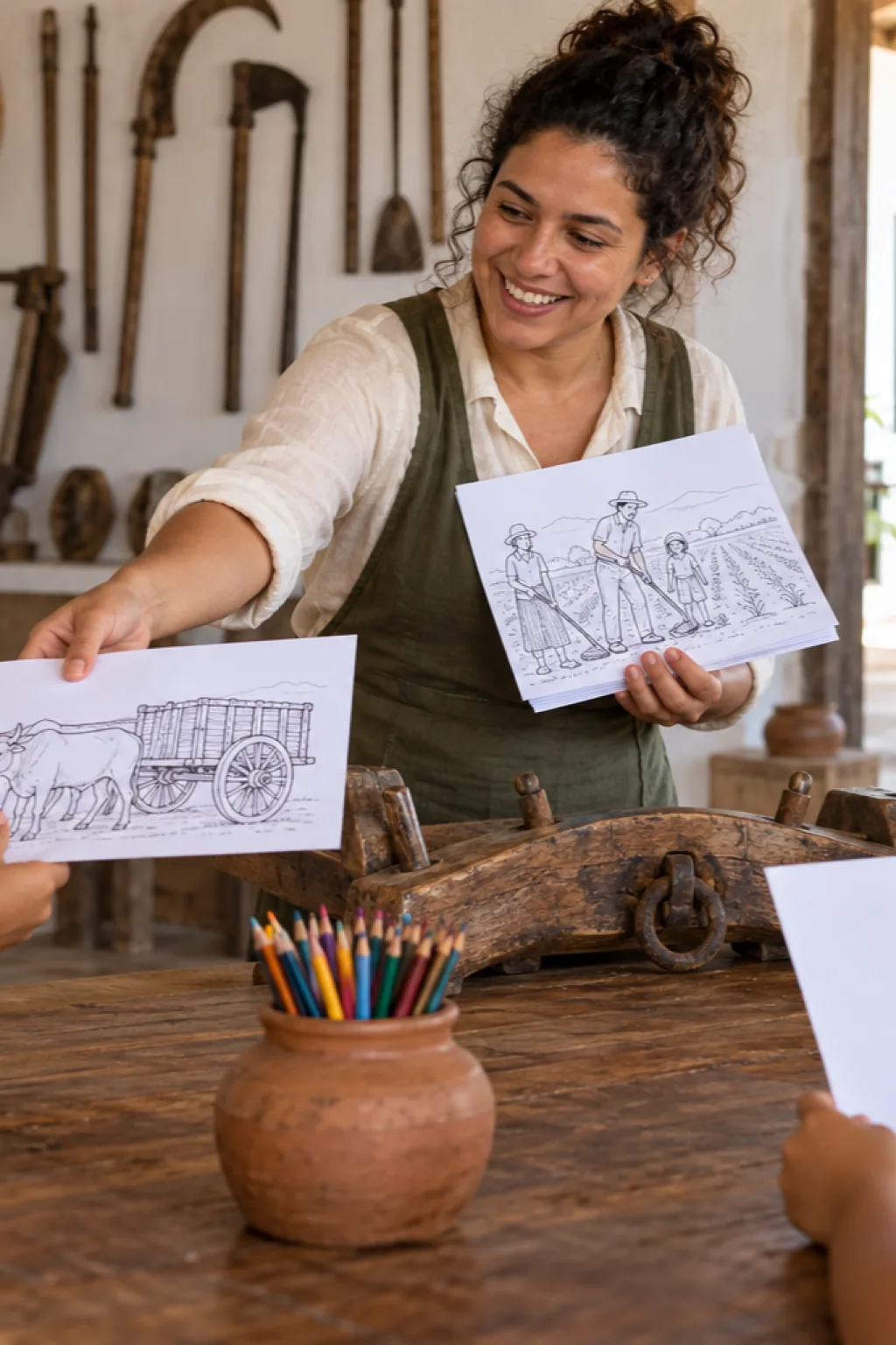 desenhos de agricultura tradicional para colorir — exemplo criado na Desenhos pra Colorir