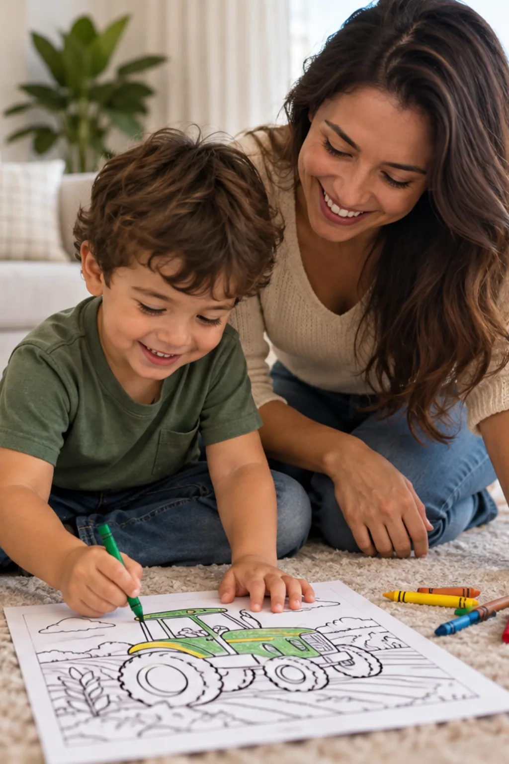 desenhos de trator para colorir — exemplo criado na Desenhos pra Colorir