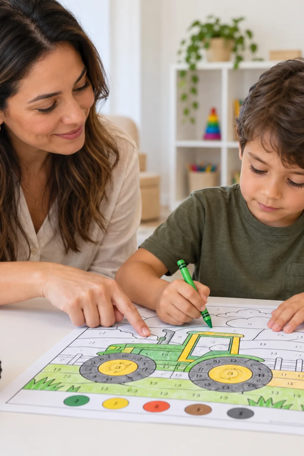 desenhos de tratores para colorir por números — exemplo criado na Desenhos pra Colorir