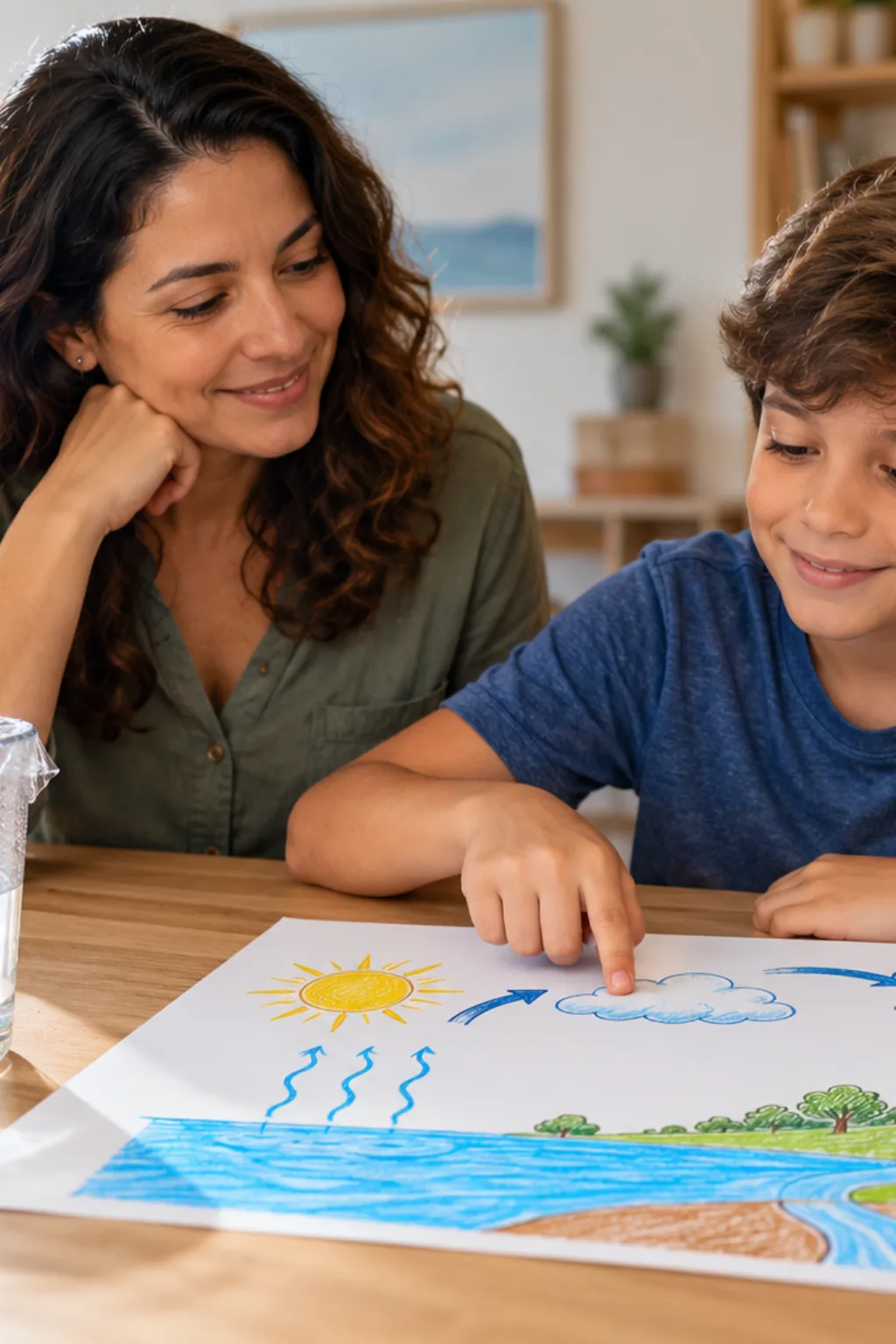 desenhos do ciclo da água para colorir — exemplo criado na Desenhos pra Colorir