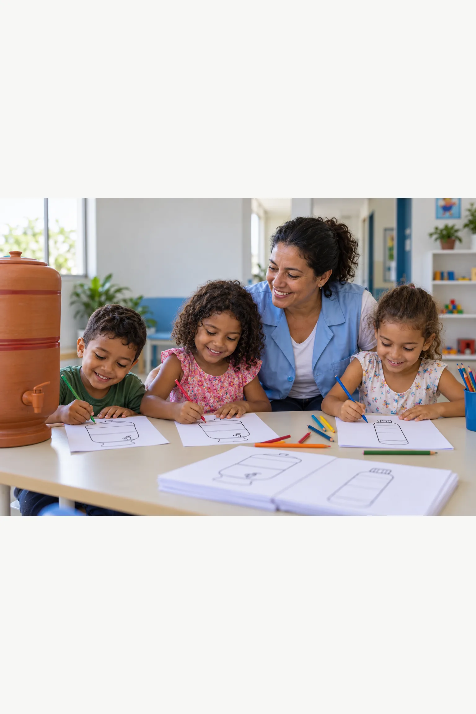 desenhos sobre água potável para colorir — exemplo criado na Desenhos pra Colorir