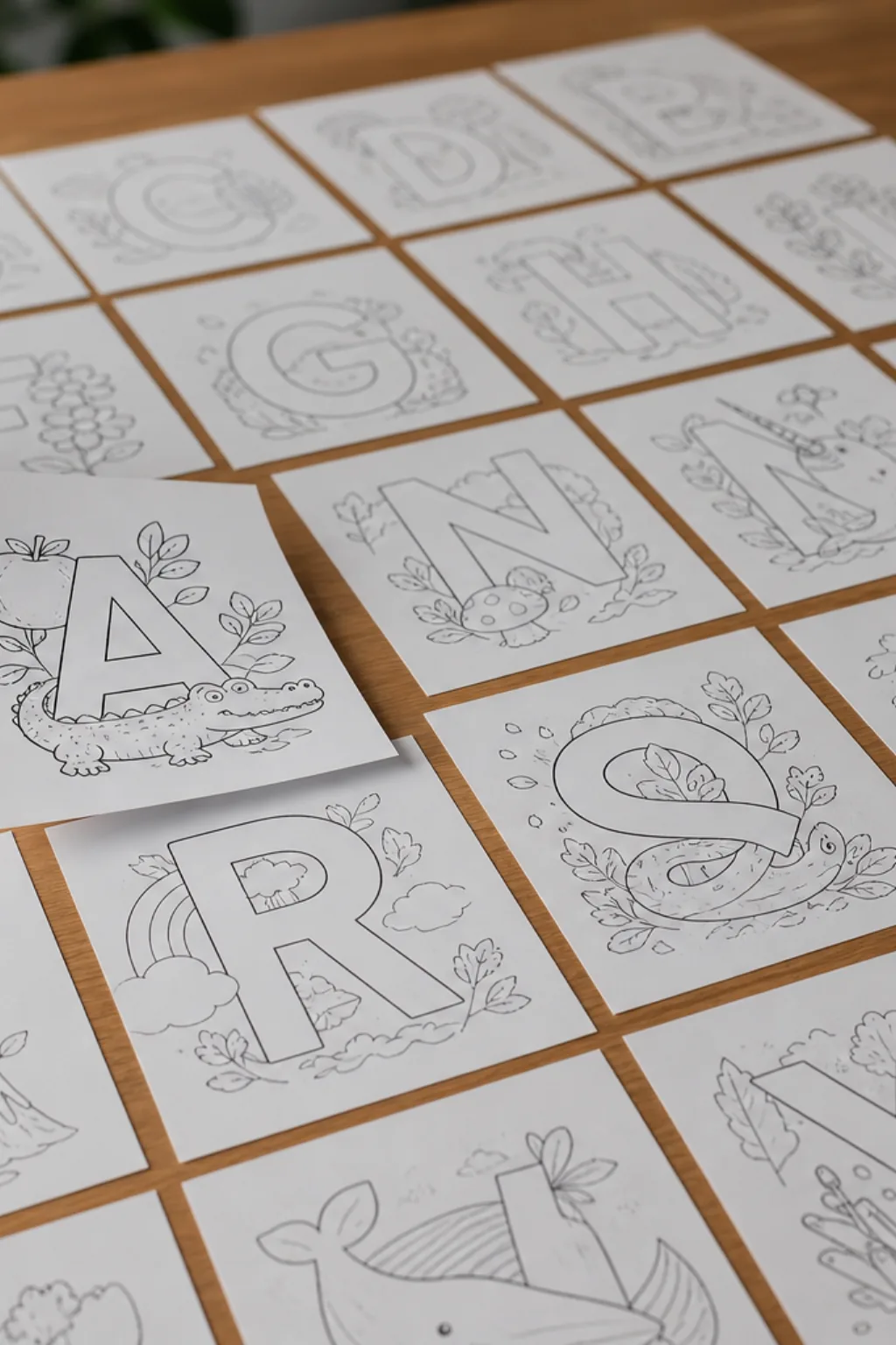 Alfabeto e Letras para Colorir - Depois