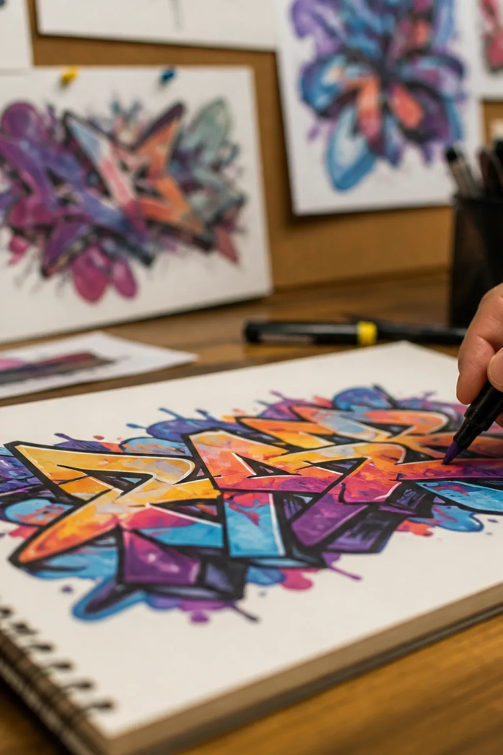 desenhos de letras de grafite para colorir - 2