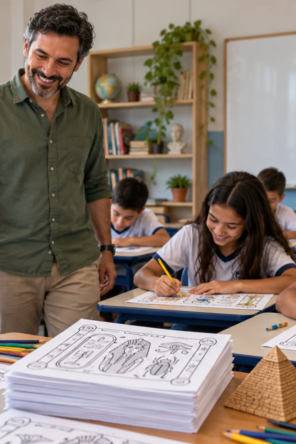 desenhos de hieróglifos para colorir — exemplo criado na Desenhos pra Colorir