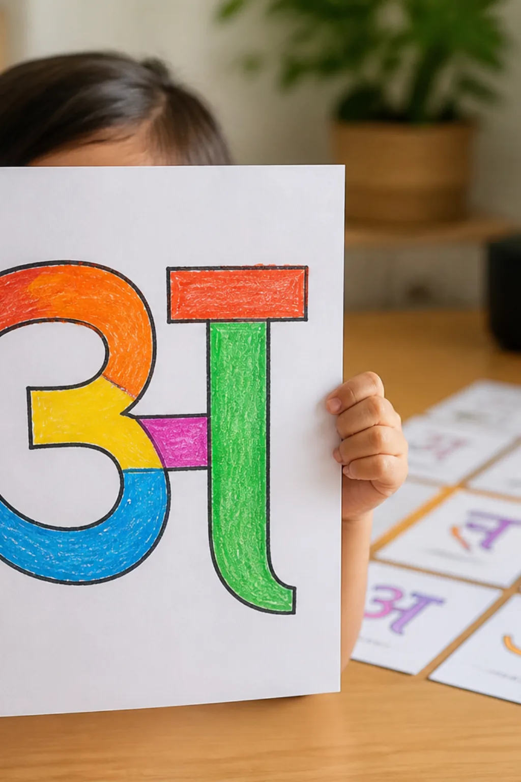 desenhos do alfabeto hindi para colorir - 2