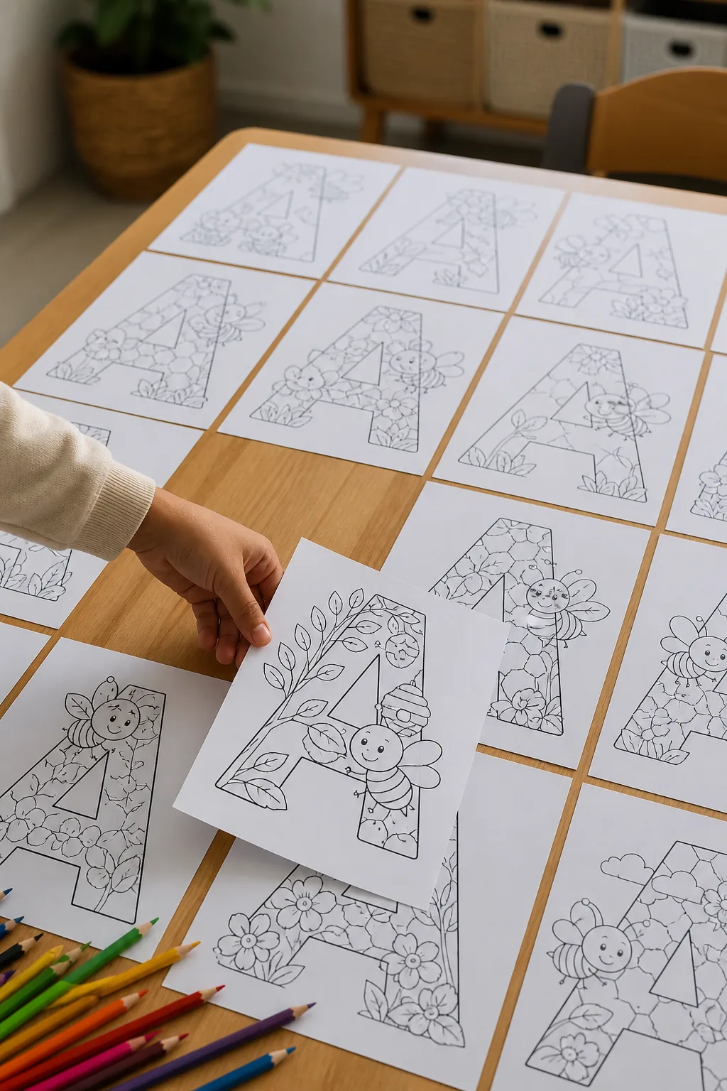 desenhos da letra A para colorir - 2