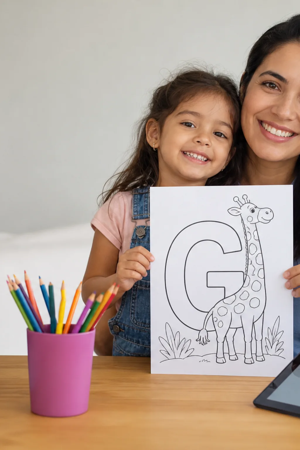 desenhos da letra G para colorir — exemplo criado na Desenhos pra Colorir