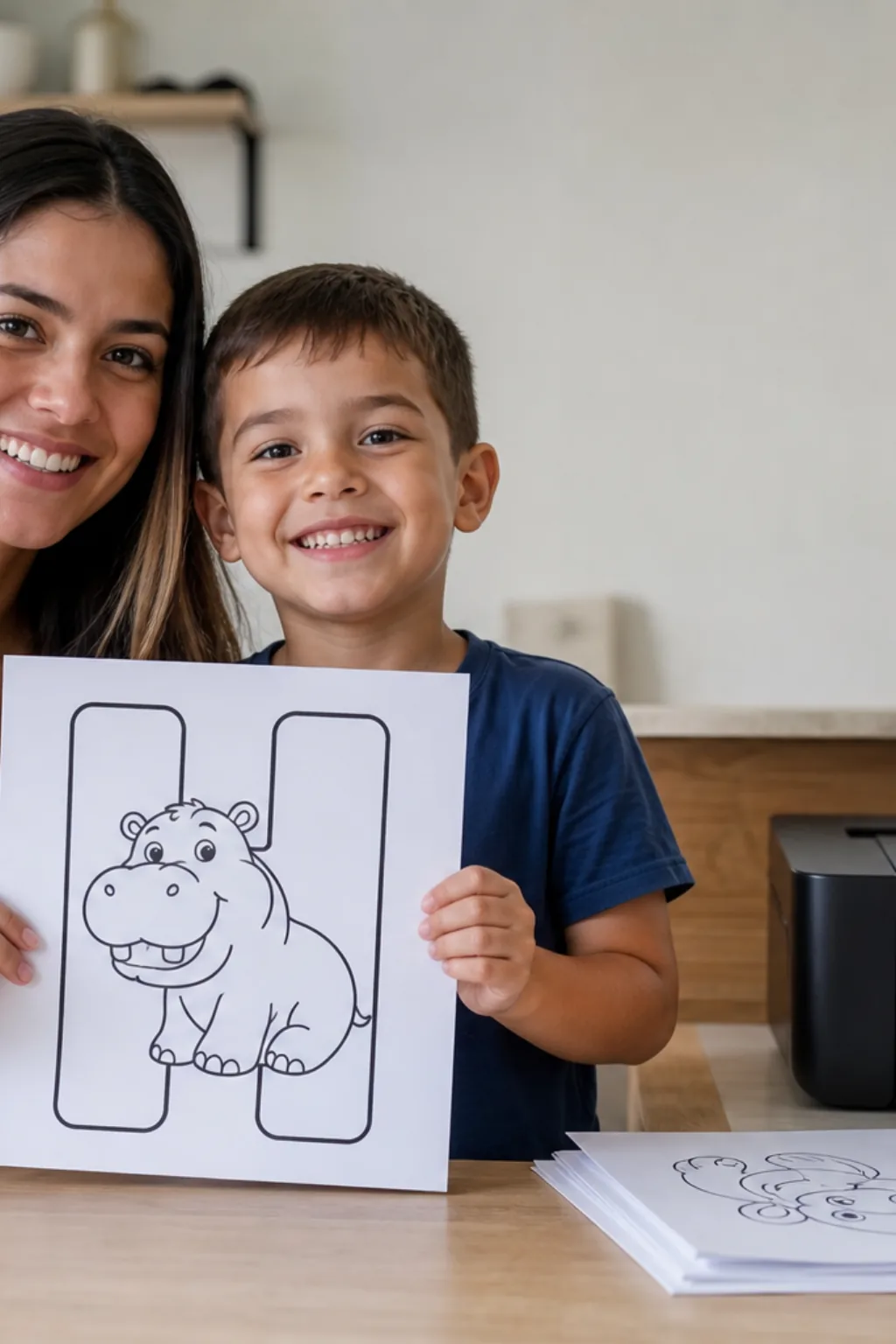 desenhos da letra H para colorir — exemplo criado na Desenhos pra Colorir