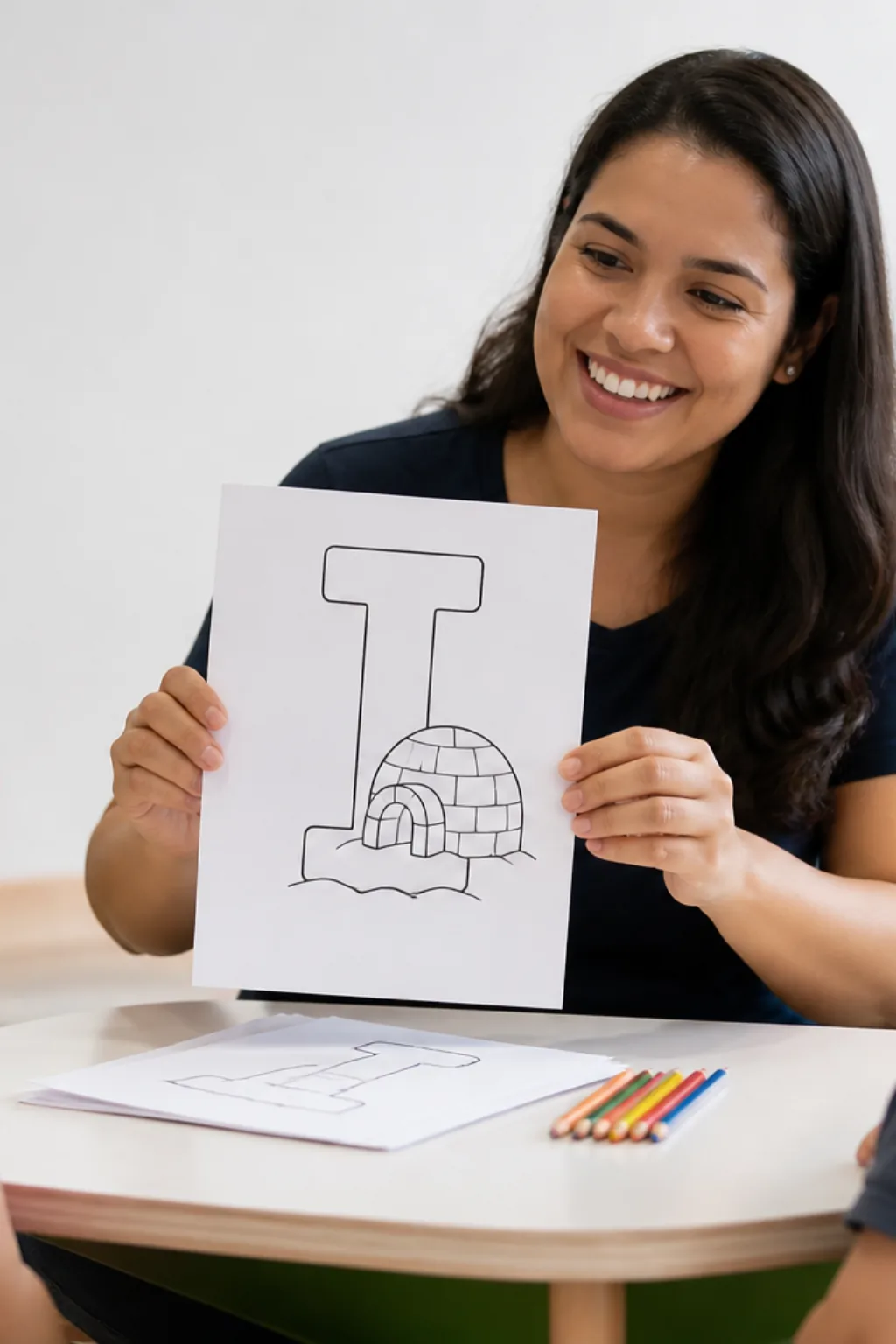 desenhos da letra I para colorir — exemplo criado na Desenhos pra Colorir