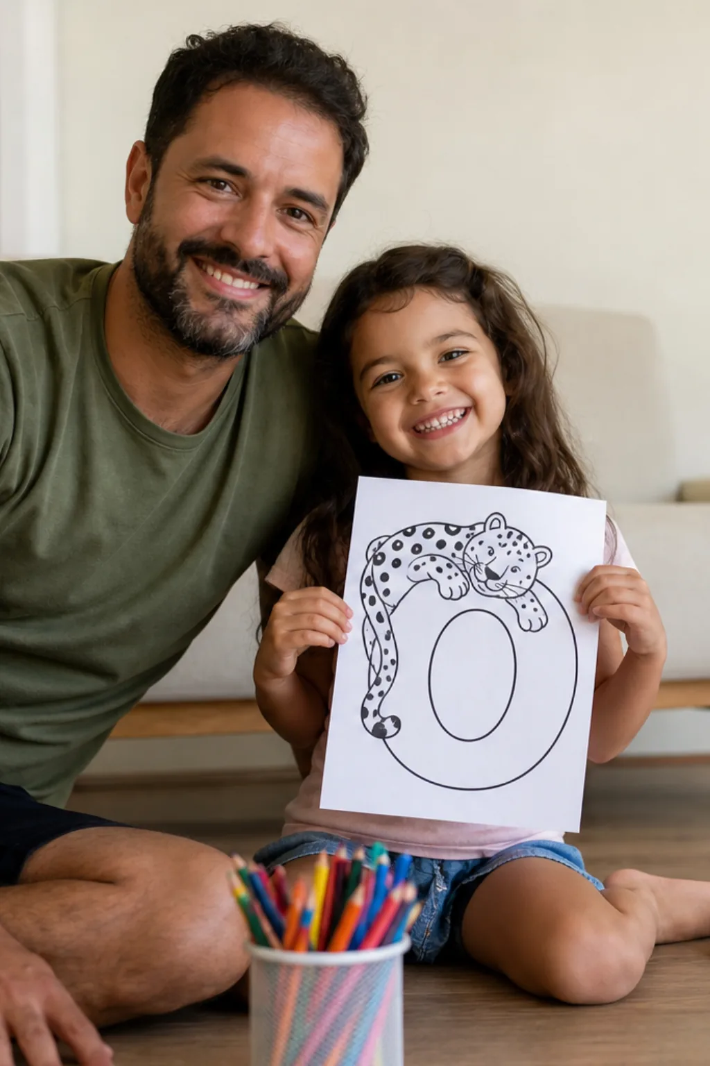 desenhos da letra O para colorir — exemplo criado na Desenhos pra Colorir
