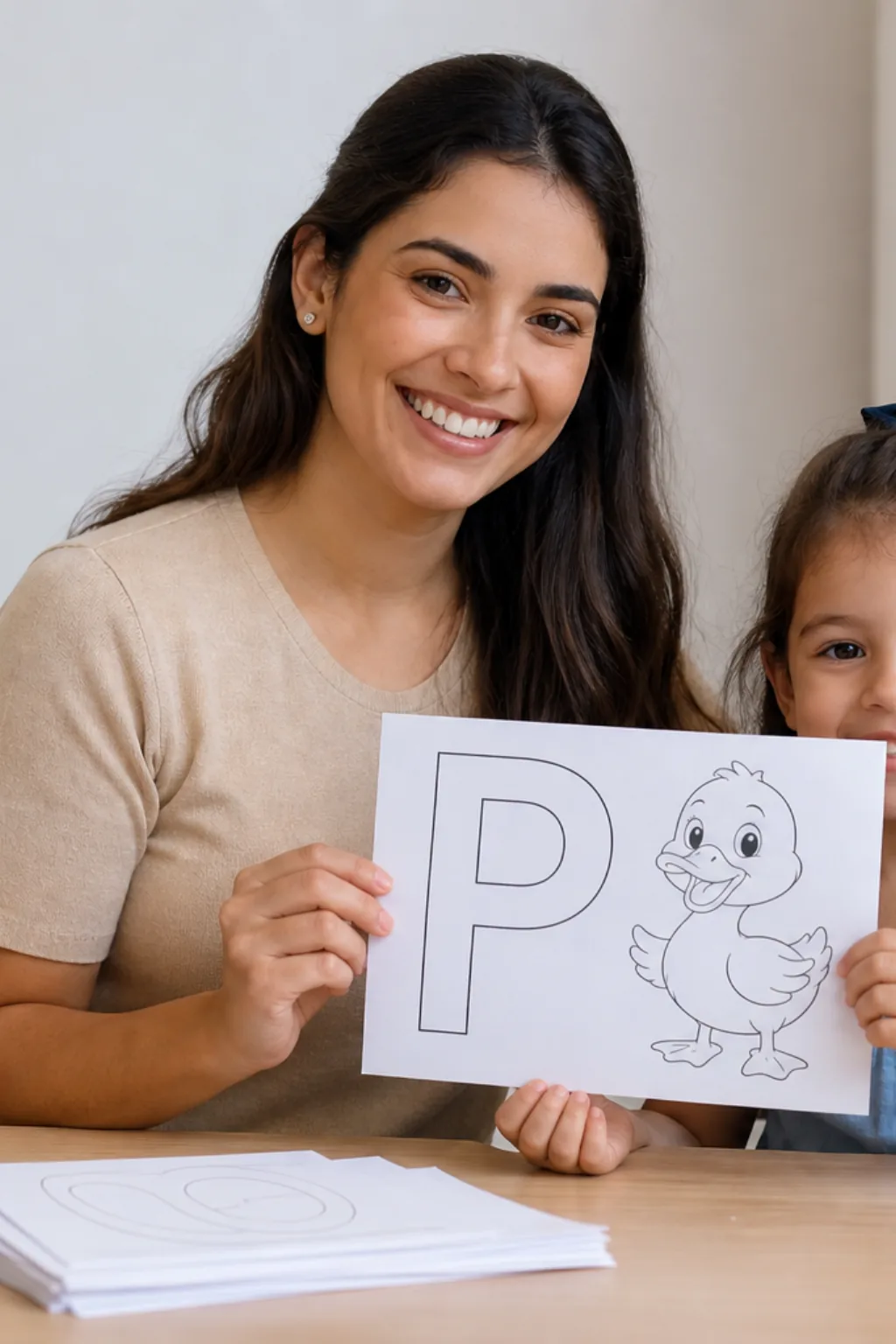 desenhos da letra P para colorir — exemplo criado na Desenhos pra Colorir