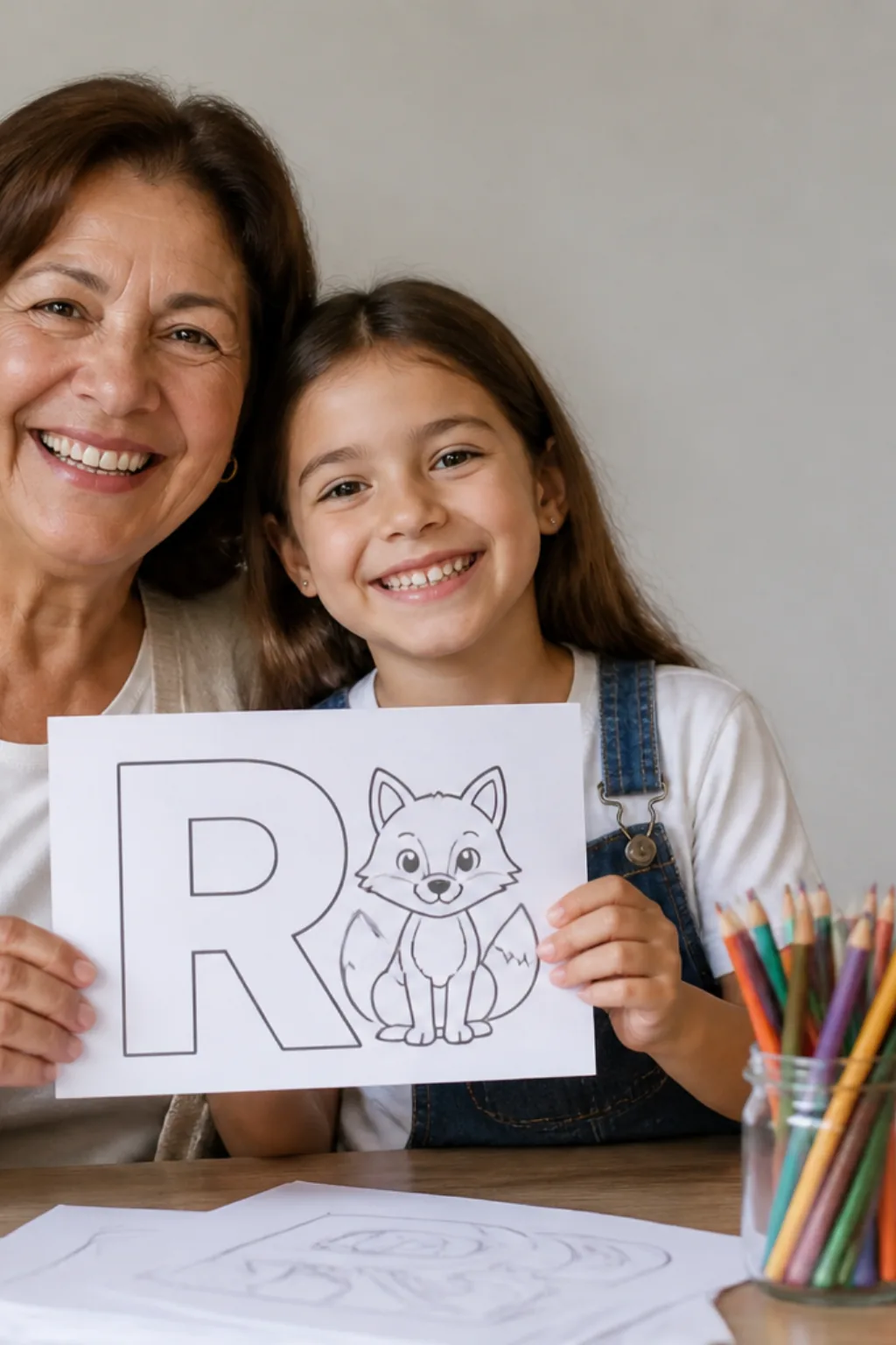 desenhos da letra R para colorir — exemplo criado na Desenhos pra Colorir