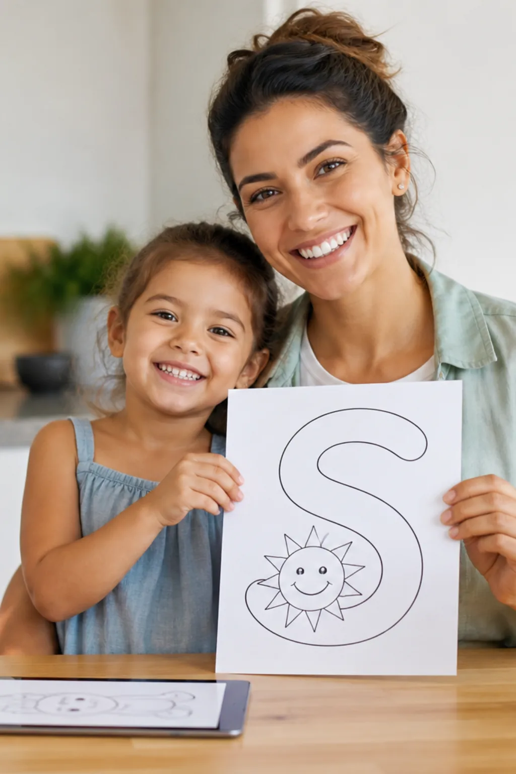 desenhos da letra S para colorir — exemplo criado na Desenhos pra Colorir