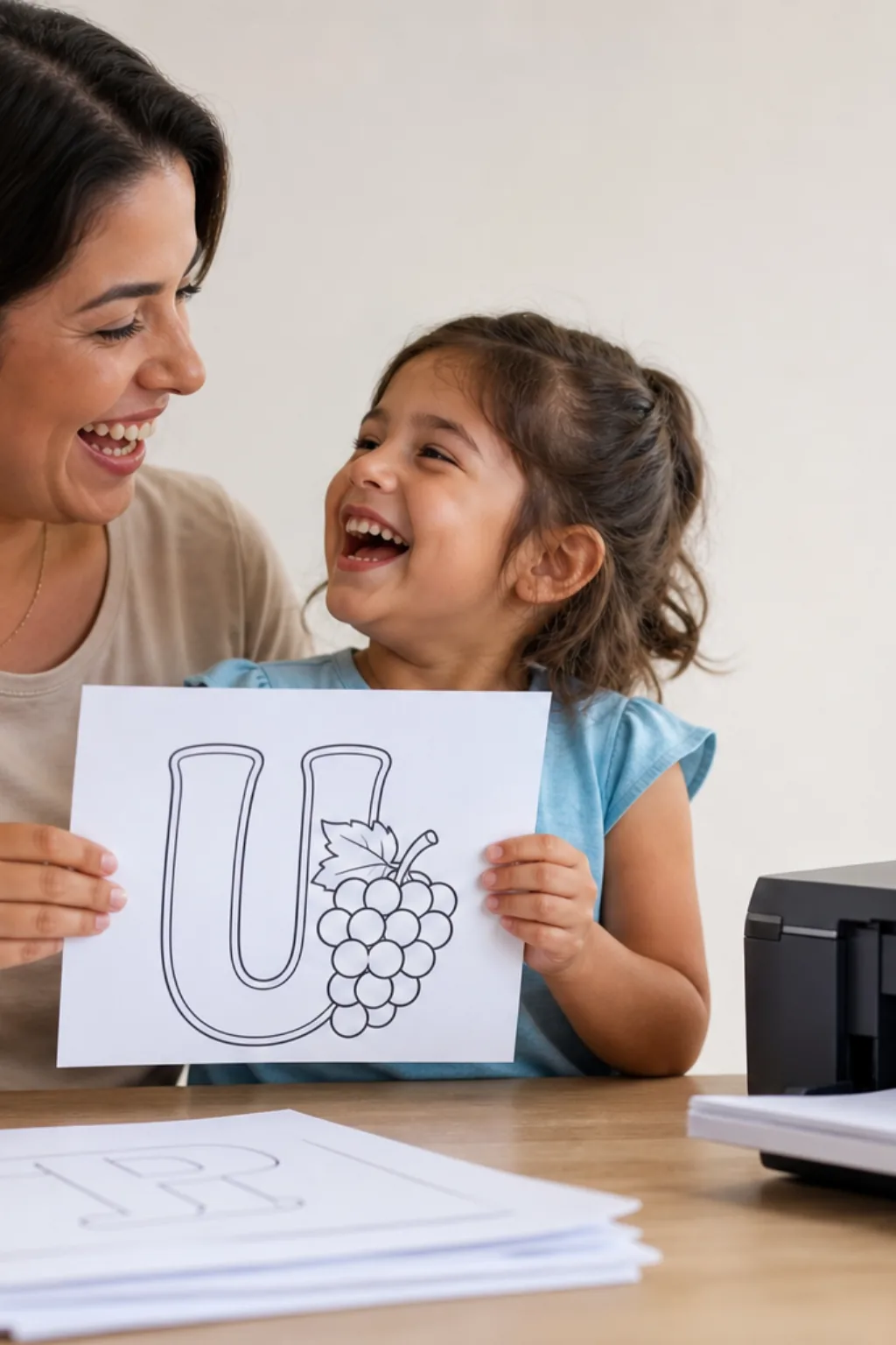 desenhos da letra U para colorir — exemplo criado na Desenhos pra Colorir